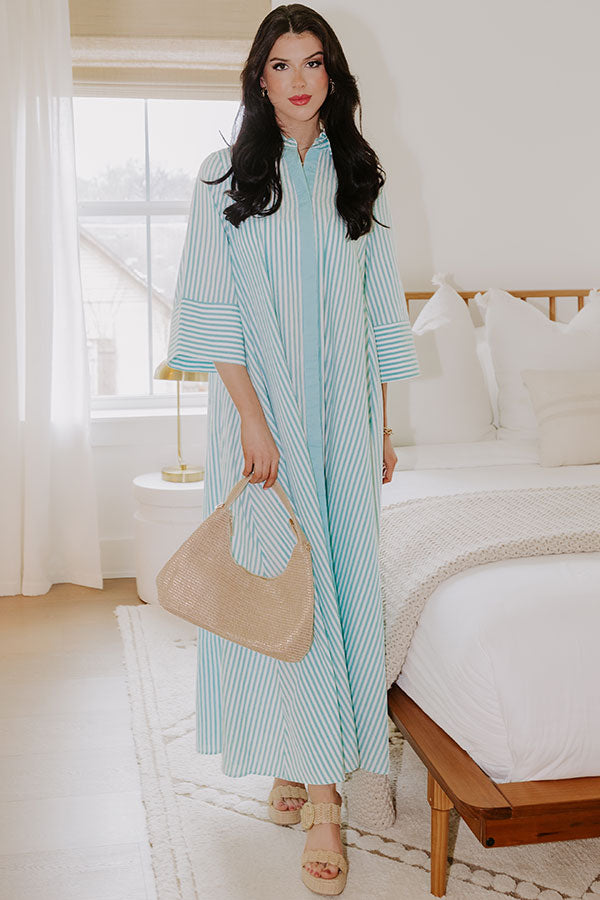 Premium Coastal Charm Stripe Maxi Dress