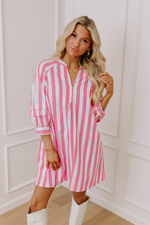 Ultimate Chic Sippin' Rose Stripe Mini Dress