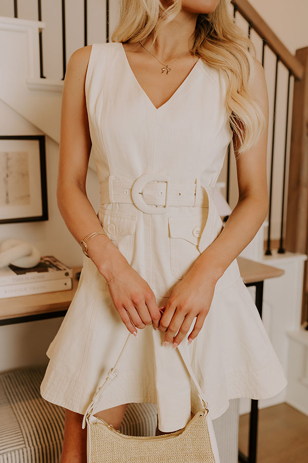Ultimate French Vanilla Mini Dress - Premium Denim Chic