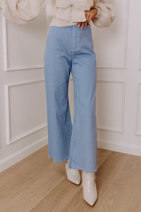 Premium Chloe Midrise Wide Leg Jean - Trendy Blue Denim