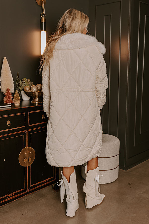 Premium Aspen Mornings Puffer Coat - Ultimate Winter Style in Ivory