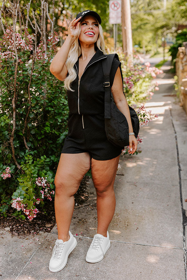 Premium Black Curves Coffee Run Cutie Romper - Ultimate Style Upgrade