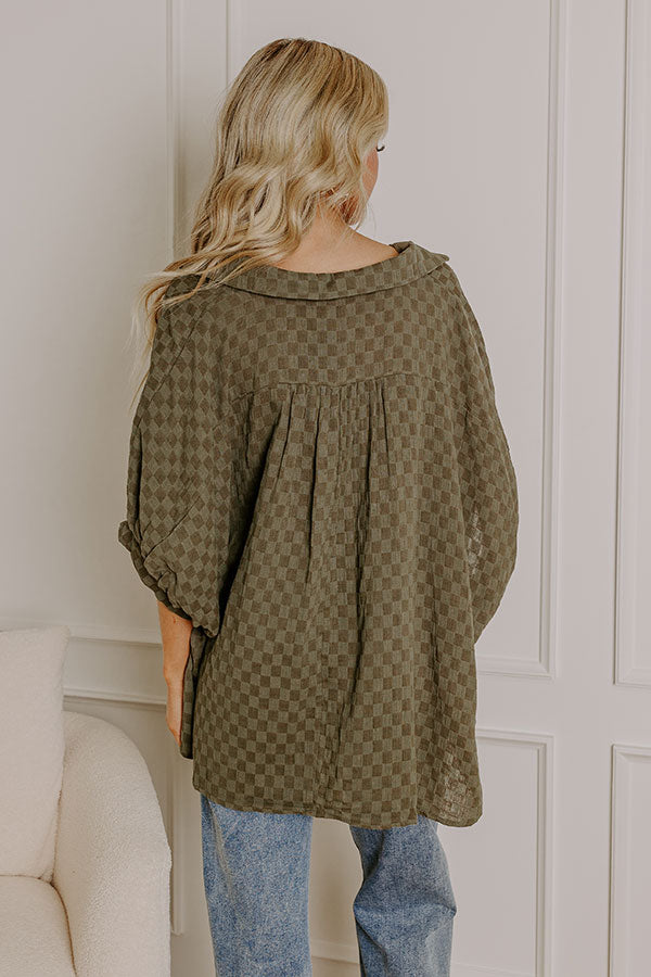 Premium Oversized Button-Up Shirt in Olive - Ultimate Style Upgrade