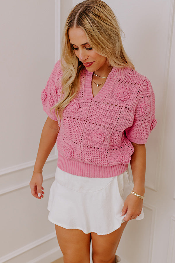 Ultimate Smiles & Sunshine Knit Top - Pink