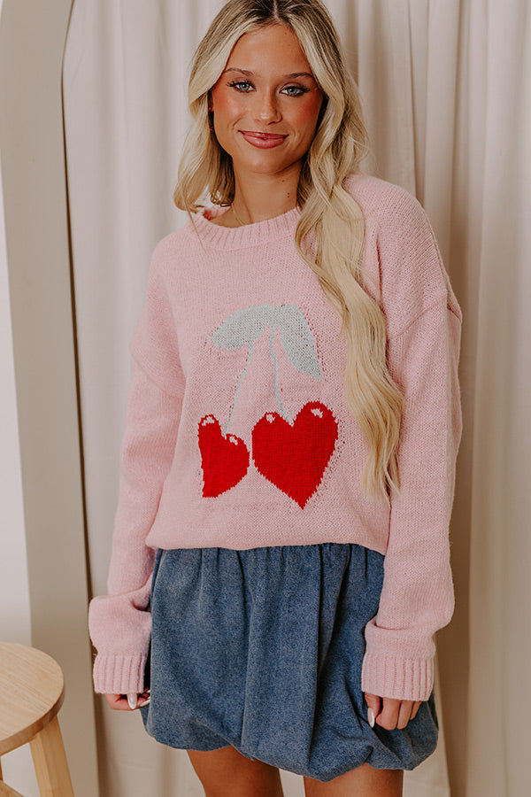 Premium Cherry Bliss Knit Sweater