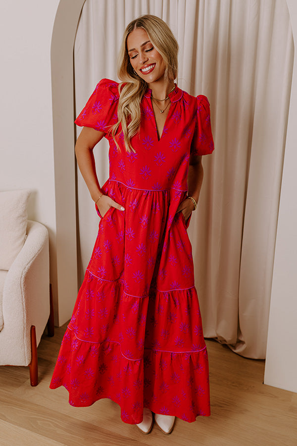 Premium Sweetheart Moment Floral Maxi Dress