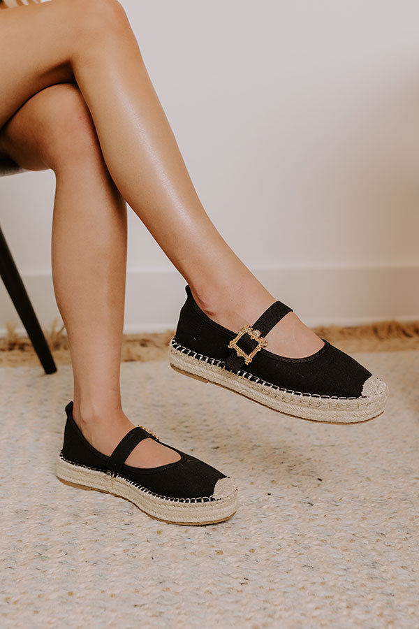 Premium Reagan Espadrille Flats - Ultimate Comfort in Black