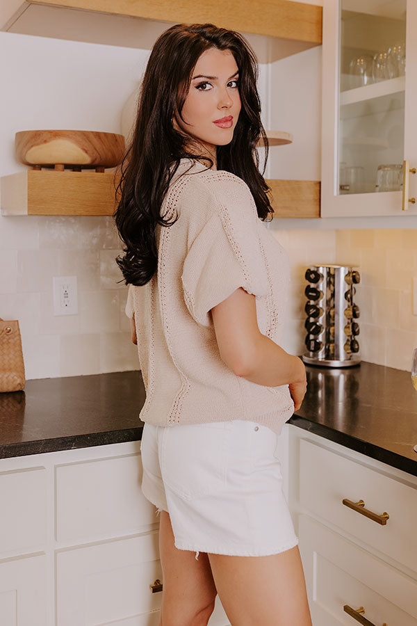 Premium Kind Moment Knit Top - Light Oatmeal | Effortless Style