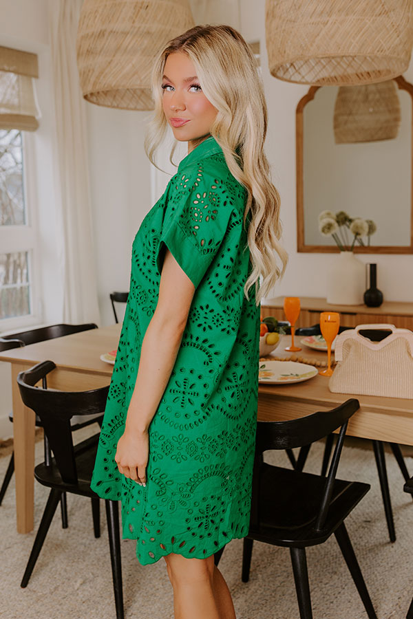 Premium Kelly Green Eyelet Mini Dress - Ultimate Summer Style