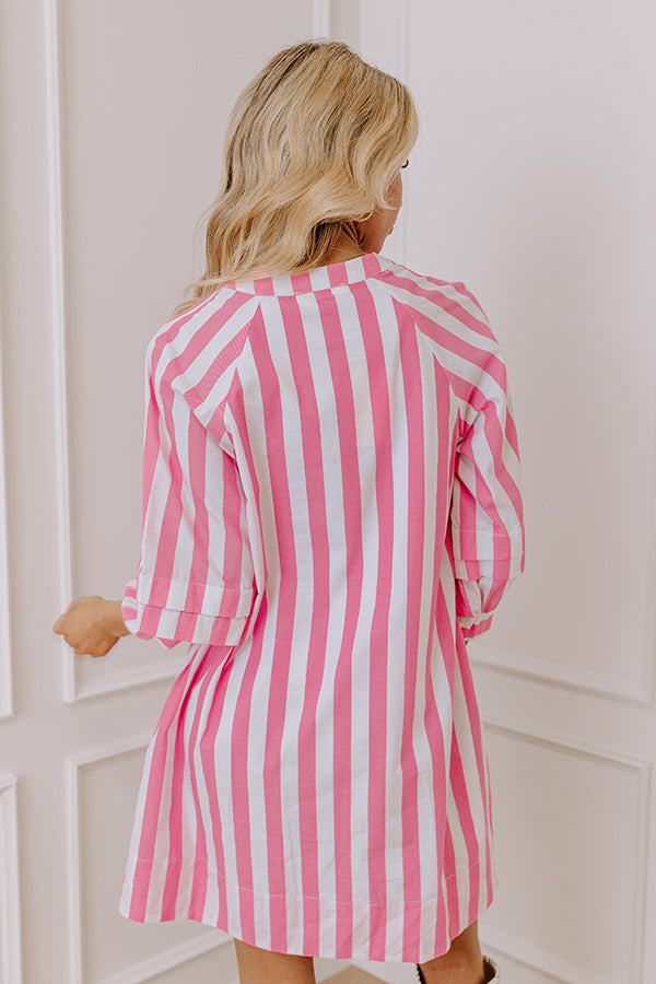 Ultimate Chic Sippin' Rose Stripe Mini Dress