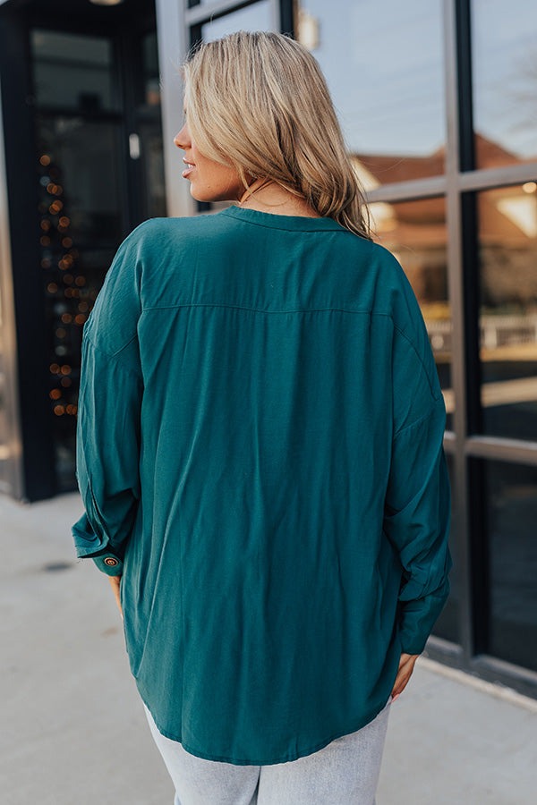 Premium Balcony Nights Shift Top - Hunter Green Curves for Ultimate Comfort
