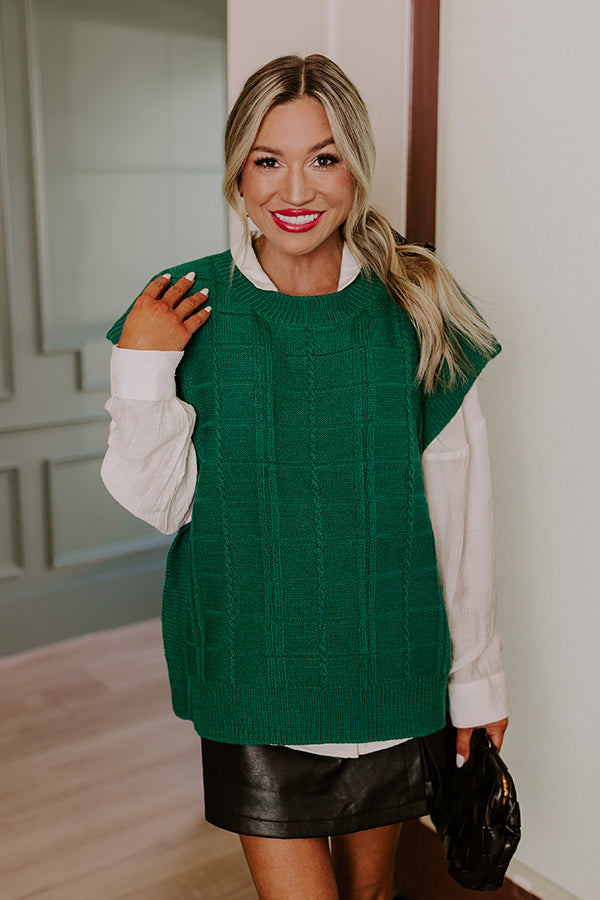 Premium Venice Vision Sweater Top - Hunter Green