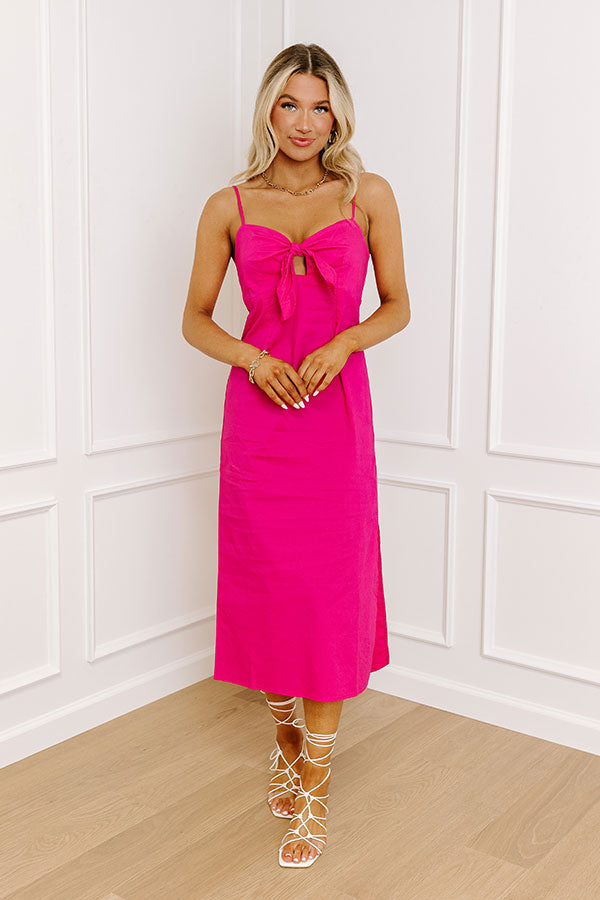 Elegant Fuchsia Save Me A Seat Midi Dress