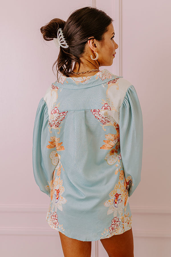 Premium Luxe Abstract Floral Button-Up Shirt