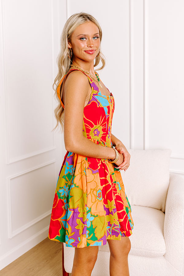 Ultimate Tropical Corset Mini Dress | Vibrant Floral Print