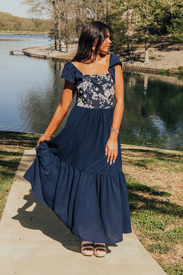 Premium Embroidered Maxi Dress - Perfect for Park Picnics