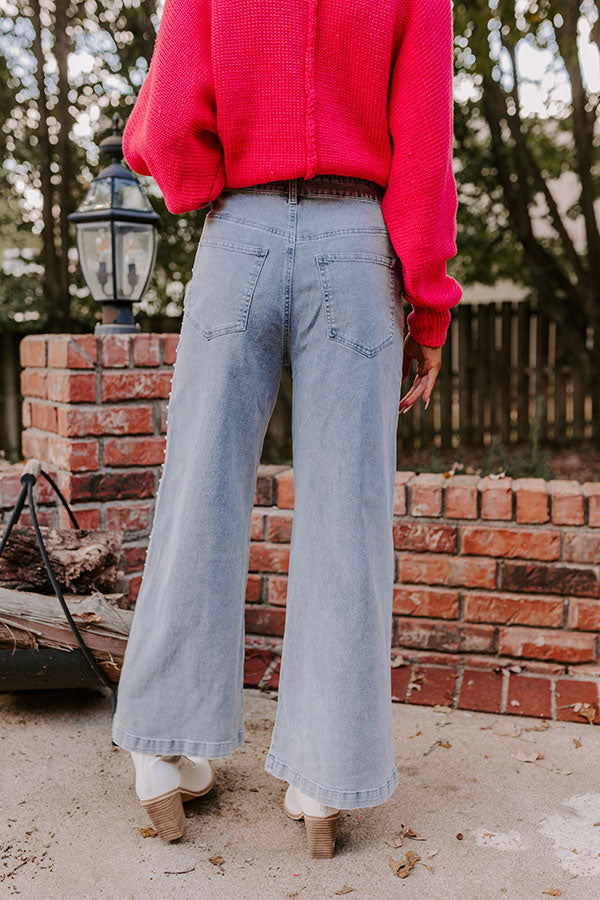 Premium High Waist Pearl-Embellished Jeans | Light Wash Denim