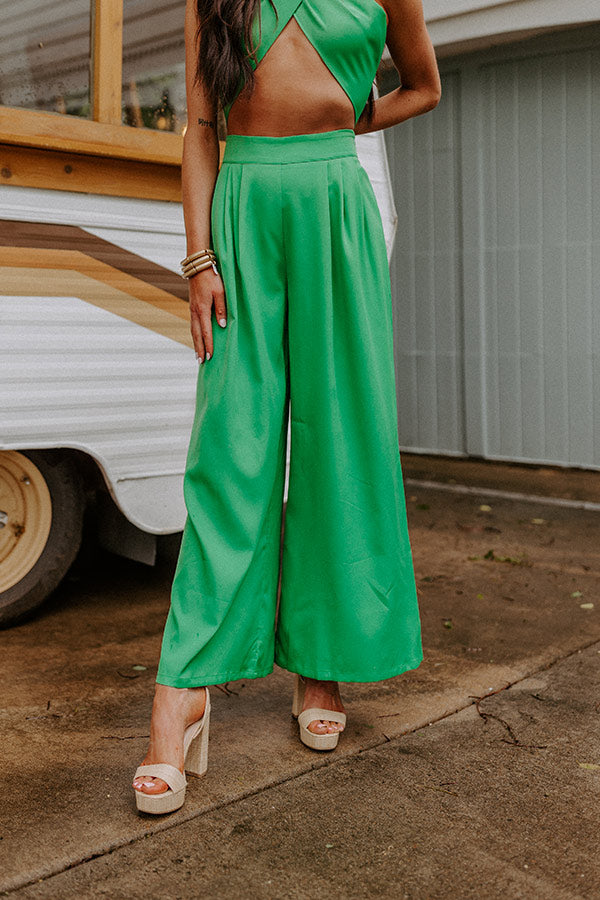 Premium High Waist Green Pants - Nearly Famous Collection