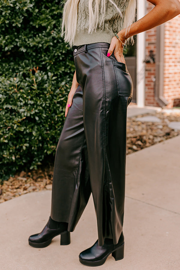 Premium Reagan High-Waist Faux Leather Pants in Black - Ultimate Style Upgrade