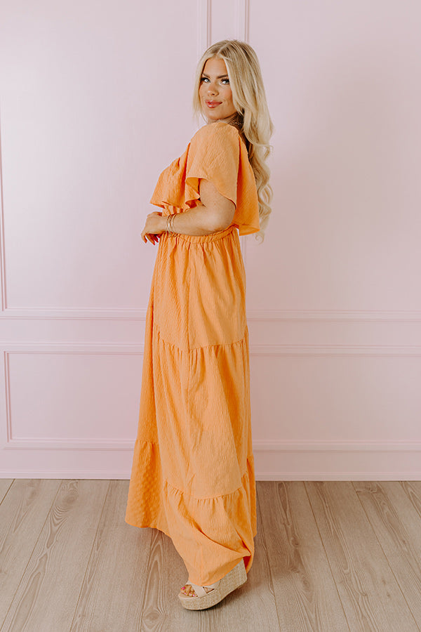 Ultimate Orange Curves Maxi Dress - Premium Elegance