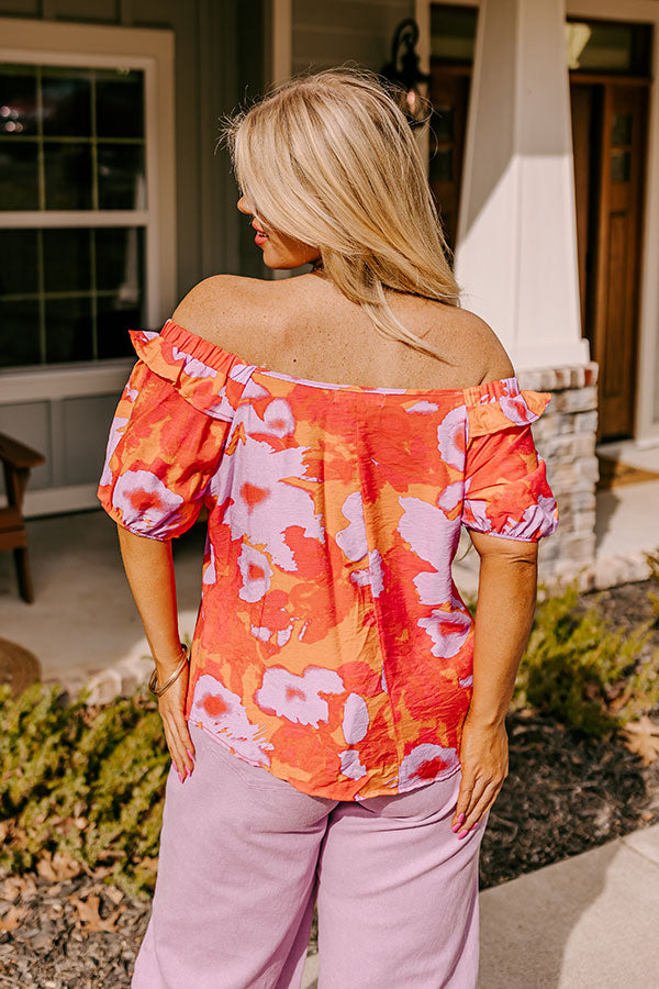 Premium Sunset Bliss Off-Shoulder Top