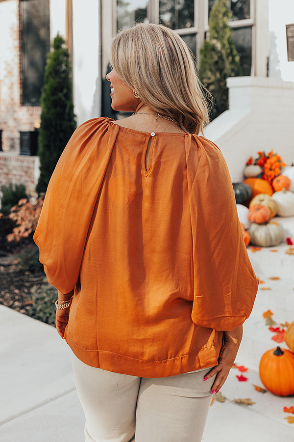 Premium Rust Curves Shift Top - Effortless Elegance