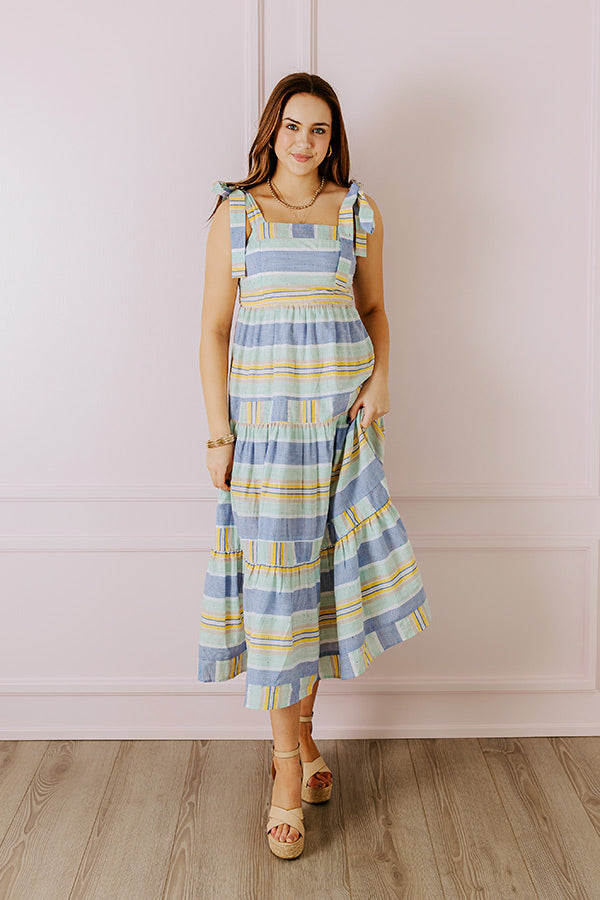 Premium Striped Midi Dress - Boardwalk Babe Collection