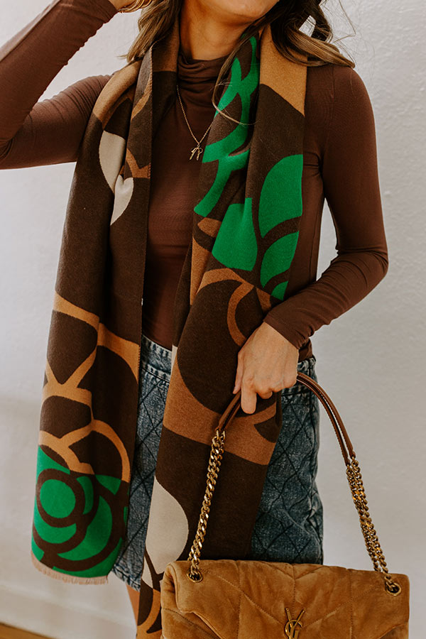 Premium Mocha Floral Scarf - Ultimate Style Upgrade