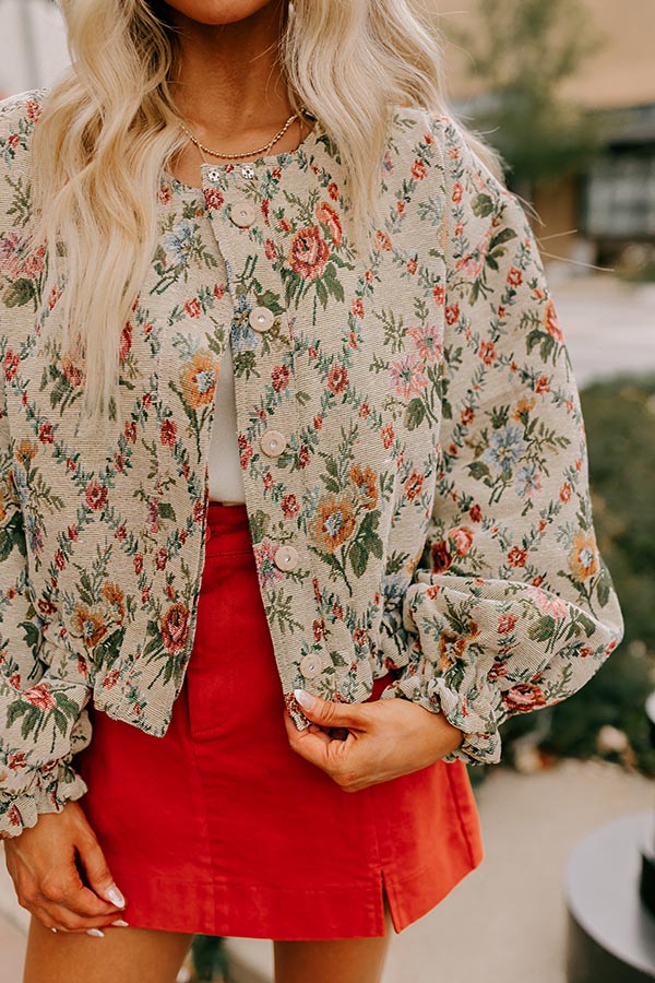 Premium Floral Ruffle Bomber Jacket - Ultimate Feminine Style