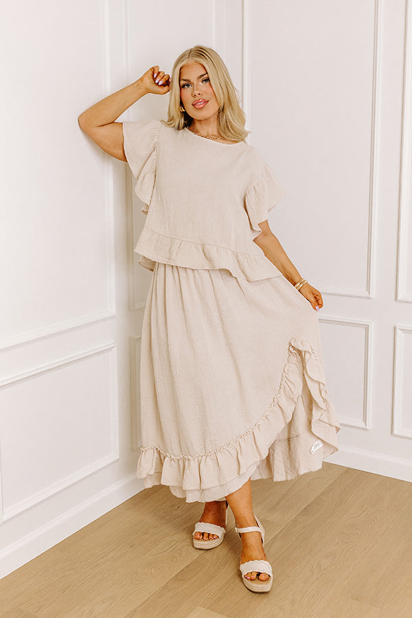 Ultimate Vacation High Waist Ruffle Maxi Skirt