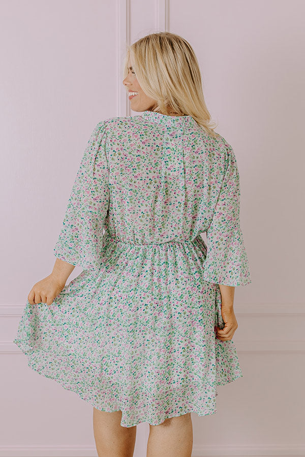 Premium Mint Curves Floral Dress – Ultimate Style & Comfort