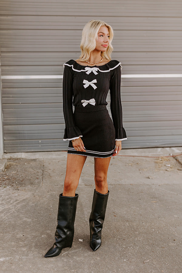 Premium Bows & Kisses Feminine Knit Top