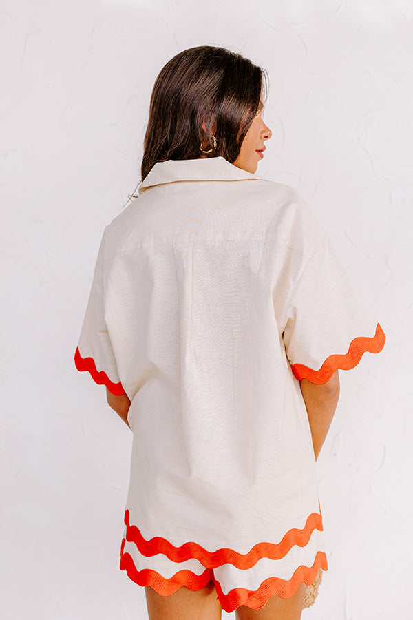 Premium Linen-Blend Vacation Top