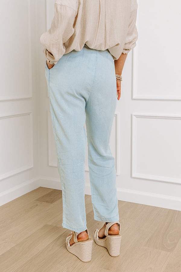 Premium Junie High Waist Chambray Pants - Ultimate Comfort & Style