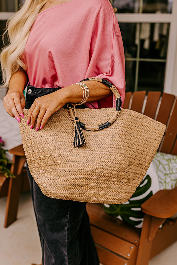 Premium Ride The Tide Woven Tote - Ultimate Beach Companion