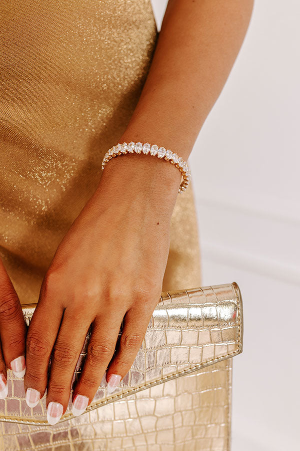 Ultimate Sparkle Gold Cubic Zirconia Cuff Bracelet - Premium Elegance