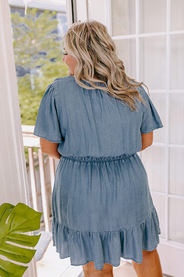 Premium Chambray Mini Dress for Greece Tours