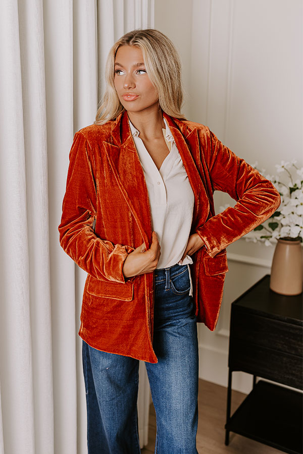 Premium Downtown Happy Hour Velvet Blazer - Ultimate Autumn Style