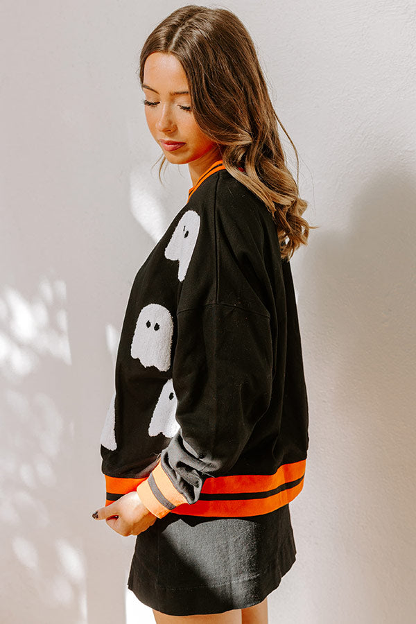 Premium Halloween Embroidered Sweatshirt - Hey Boo Collection