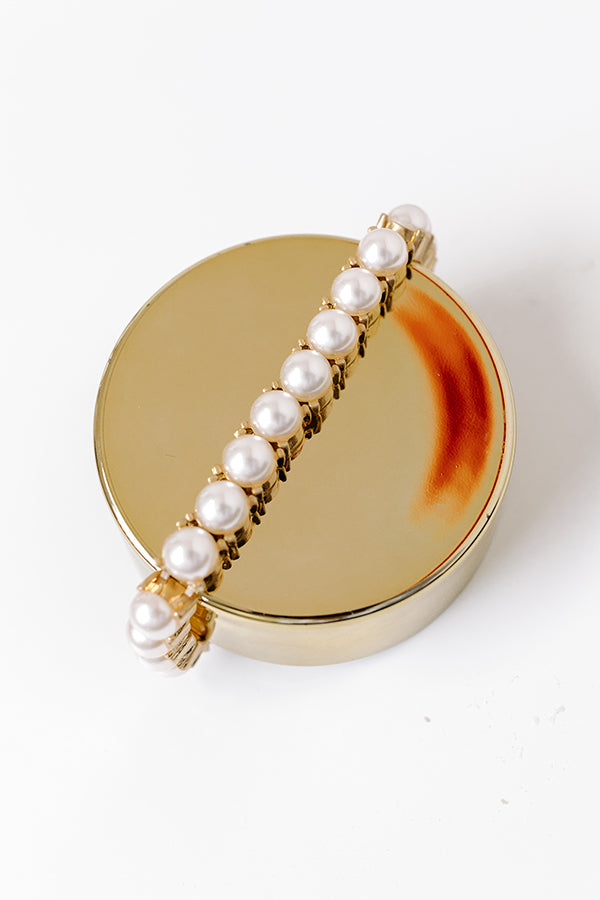 Premium Pearl Sparkle Stretch Bracelet - Ultimate Glamour