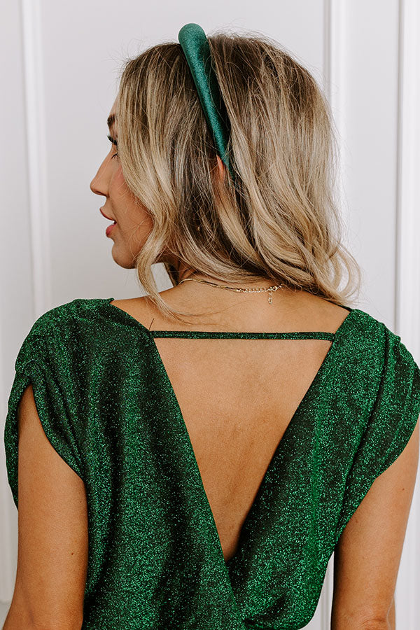 Premium Velvet Dreams Headband - Hunter Green