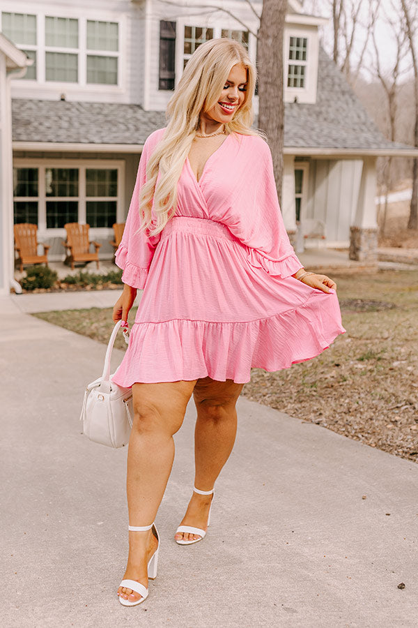 Ultimate Date Night Dress - Pink Curves Wrap Design