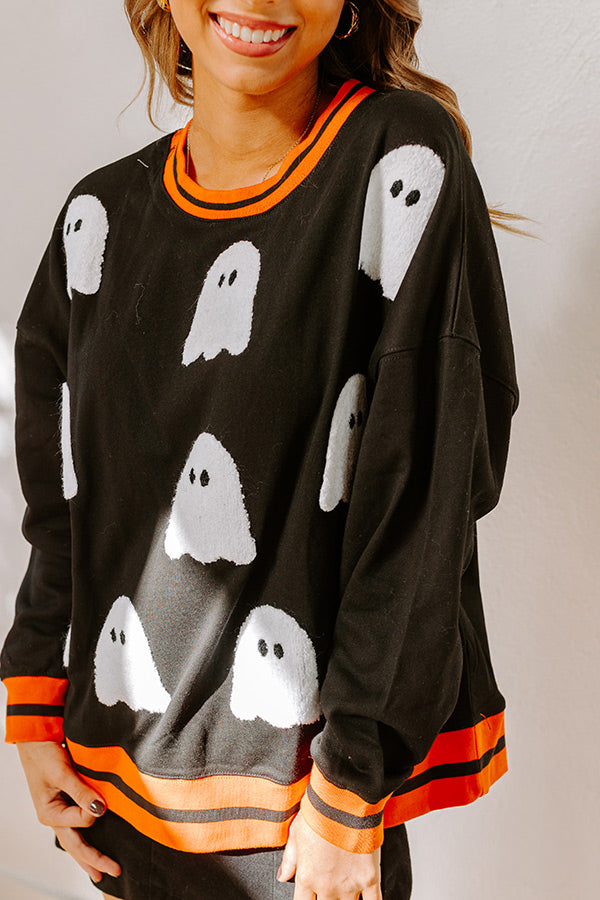 Premium Halloween Embroidered Sweatshirt - Hey Boo Collection