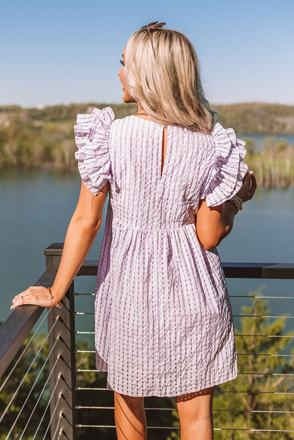 Premium Lavender Gingham Babydoll Romper - Spring It On Collection