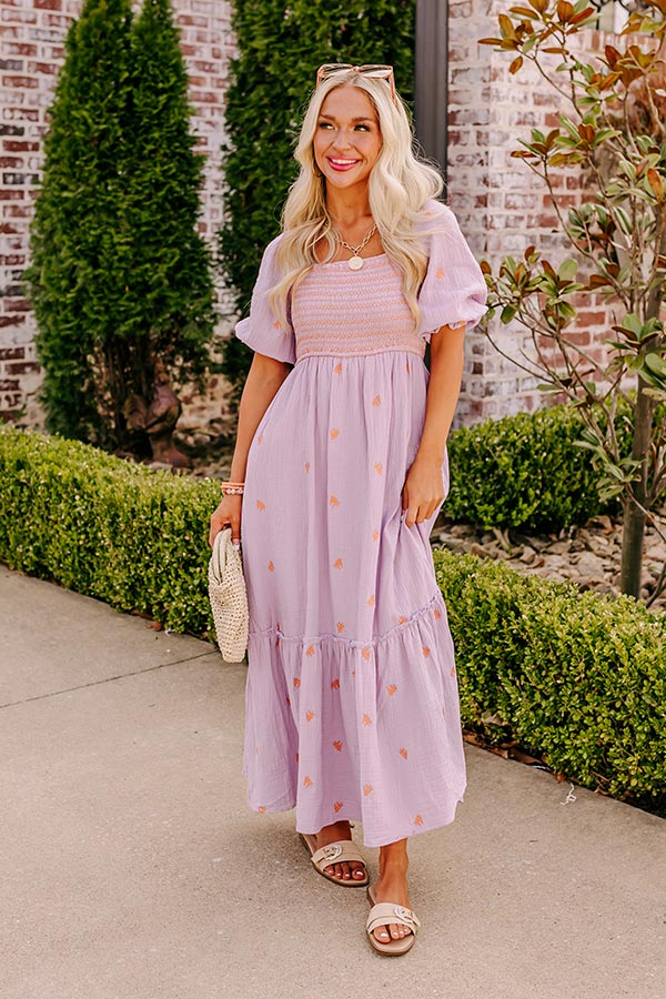 Premium Lavender Smocked Maxi Dress for Effortless Style