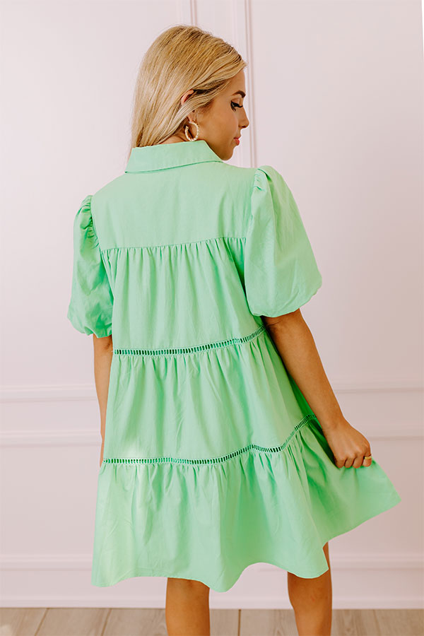 Premium Light Kelly Green Sunday Stroll Mini Dress