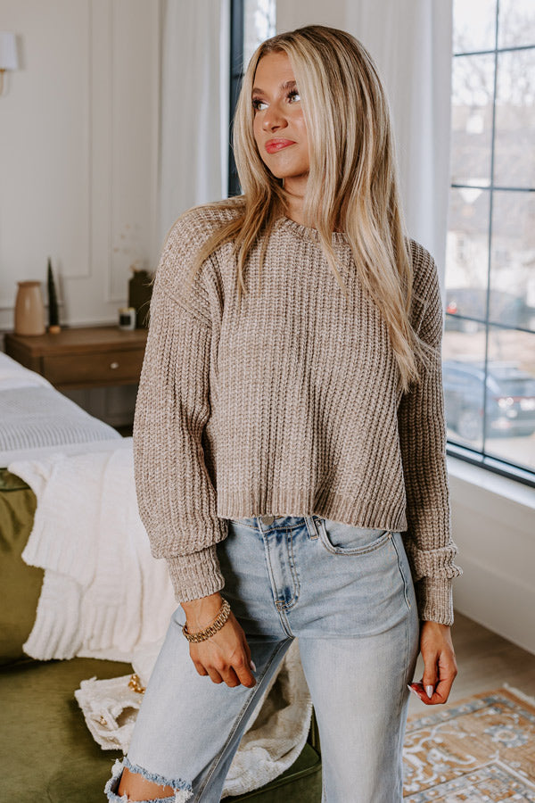 Premium Fall Sentiments Chenille Sweater - Birch