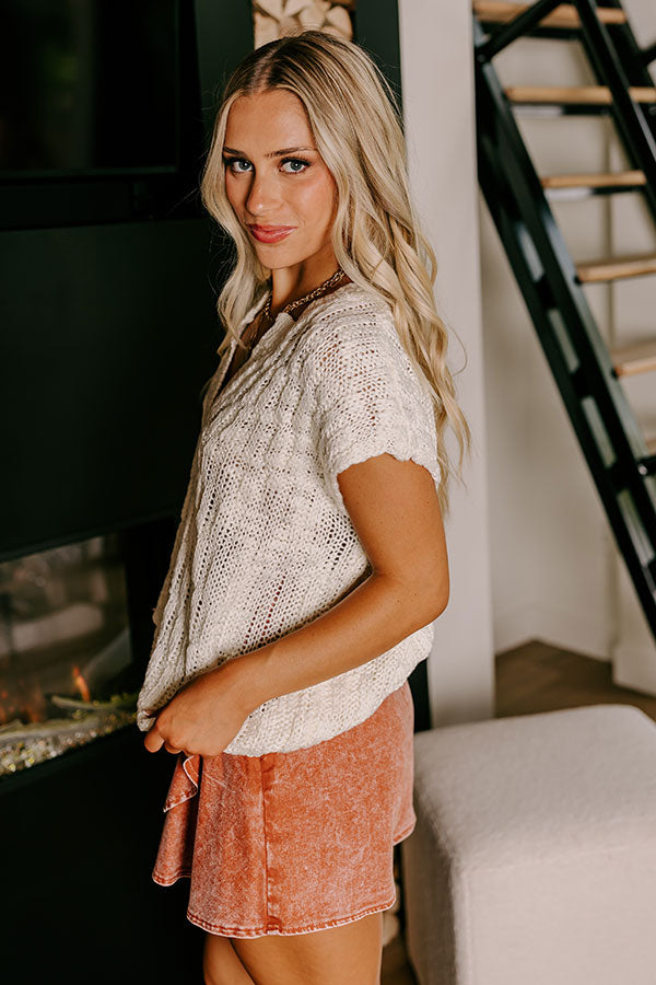 Premium Block Party Knit Top in Ivory - Ultimate Comfort & Style