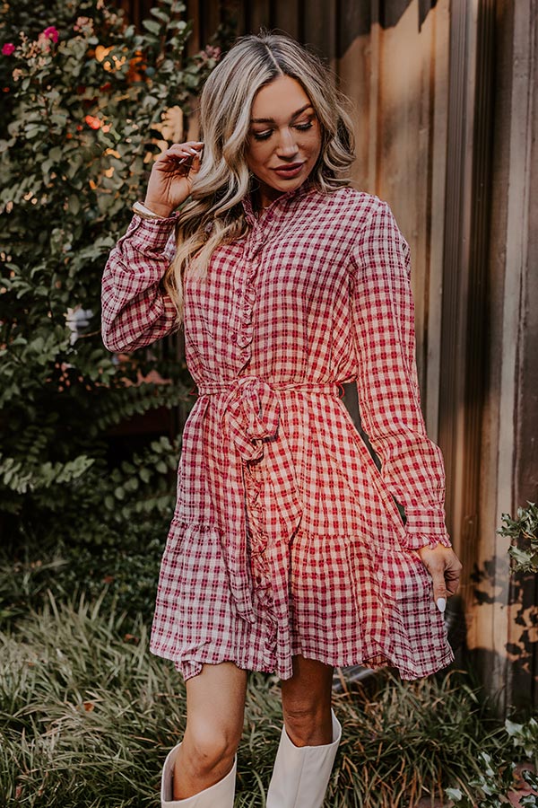 Ultimate Orchard Stroll Plaid Mini Dress