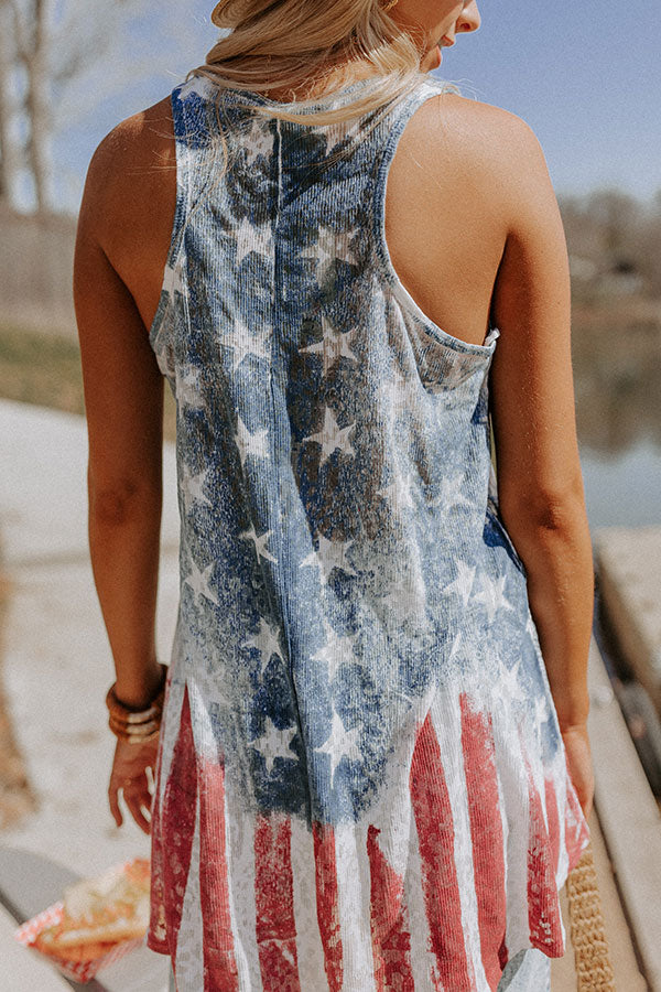 Premium Patriotic Shift Tank - Red, White & Blessed